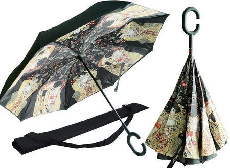 Parasol odwrotnie otwierany - G. Klimt, Pocałunek + Adela (CARMANI)
