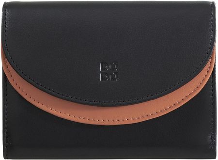 DUDU Real Leather Purse Wallet RFID Blocking z podwójną klapką, kieszenią na monety, 8 miejscami na karty kredytowe i debetowe