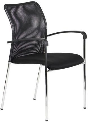 Krzesło konferencyjne do biura, hotelu lub restauracji na stelażu chromowanym HN-7501 - tapicerka w kolorze czarnym