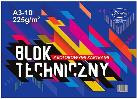 Protos Blok Techniczny A3 Kolorowy 225G 10K