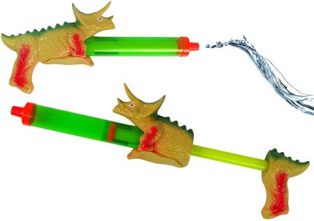 Leantoys Pistolet Na Wodę 40Cm Dinozaur Zielony/Żółty