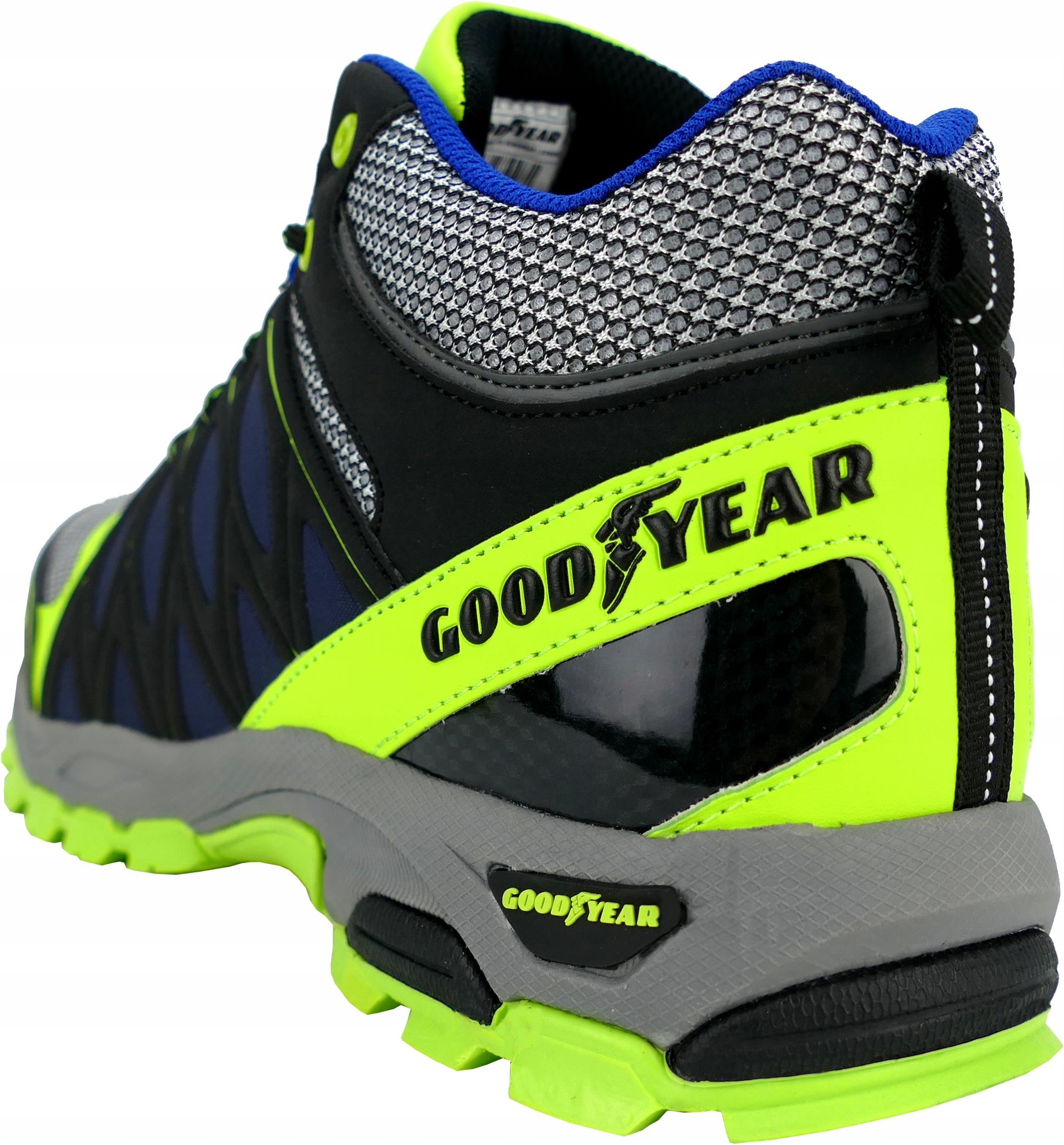Goodyear S1P SRA HRO veiligheidsschoenen voor heren, metaalvrij, blauw/zwart, 42 EU