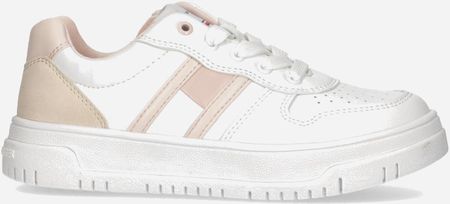 Buty sportowe dla dzieci Tommy Hilfiger Flag Low Cut Lace-up Sneaker T3A9-32723-1592Y257 33 White/Pink/Beige (8052578190050_PL)