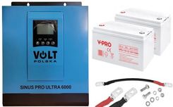 Zdjęcie Inwerter solarny SINUS PRO ULTRA 6000 24/230V (3000/6000W) + 2x akumulator żelowy Volt GEL VPRO Premium 12V 110Ah - Gliwice
