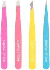 Zdjęcie Brushworks Hd 4 Piece Combination Tweezer Set Neon Pęsety - Poręba