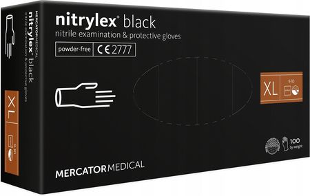 Rękawice Nitrylowe Merc Black Czarne R.Xl