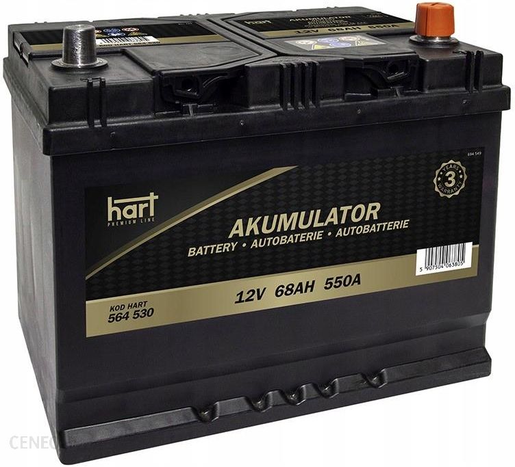 Hart Akumulator Premium 12V 68Ah 550A 3 Lata Gwara - Opinie i ceny