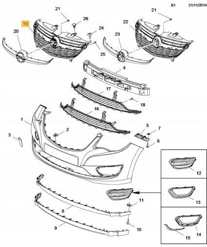 Opel Oe Atrapa Grill Kratka Karl Viva Opinie I Ceny Na Ceneo Pl