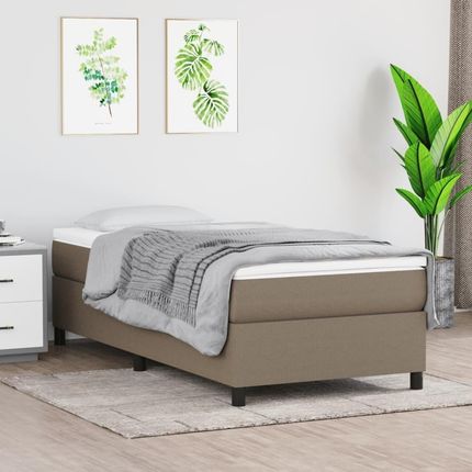 Vidaxl Łóżko Kontynentalne Z Materacem Taupe Tkanina 90X200 Cm 12594226