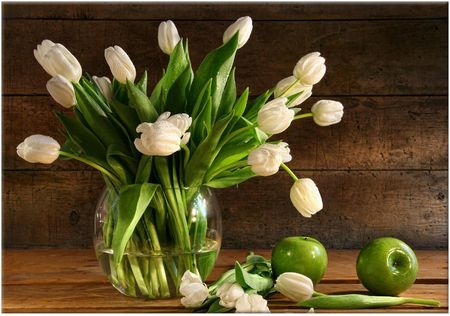 Artb2B Obraz Białe Tulipany 100X70 Kwiaty 1364A_1Z 4685da67-5980-4927-b7ee-7e5f0a73aa27