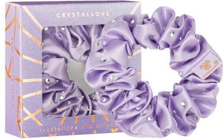 Crystallove Jedwabna Gumka Do Włosów Z Kryształkami Liliowa Silk Hair Elastic With Crystals Lilac