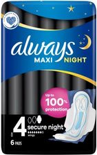 Zdjęcie Always Maxi Night Secure 4 Podpaski Ze Skrzydełkami 6 szt. - Grudziądz