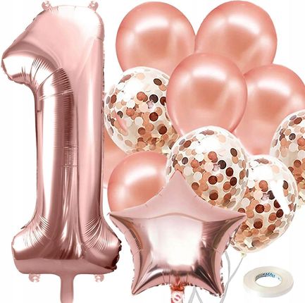 Springos Zestaw Balony Na Roczek 1 Urodziny Dziewczynki