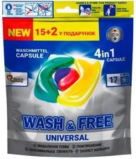 Zdjęcie Wash&Free Kapsułki Do Prania 4W1 Uniwersalne 15+2Szt. - Luboń