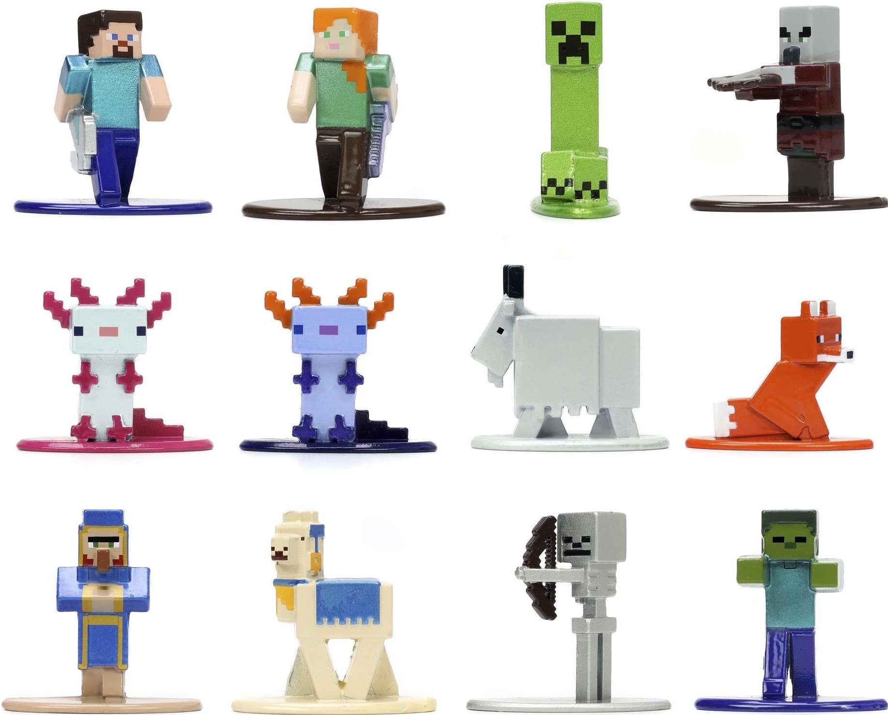 Jada Toys - Minecraft Blind Pack Nanofigs, onda 2, Minecraft Legends Nano da collezione in metallo, vari modelli, 4 cm, dai 3 anni in su