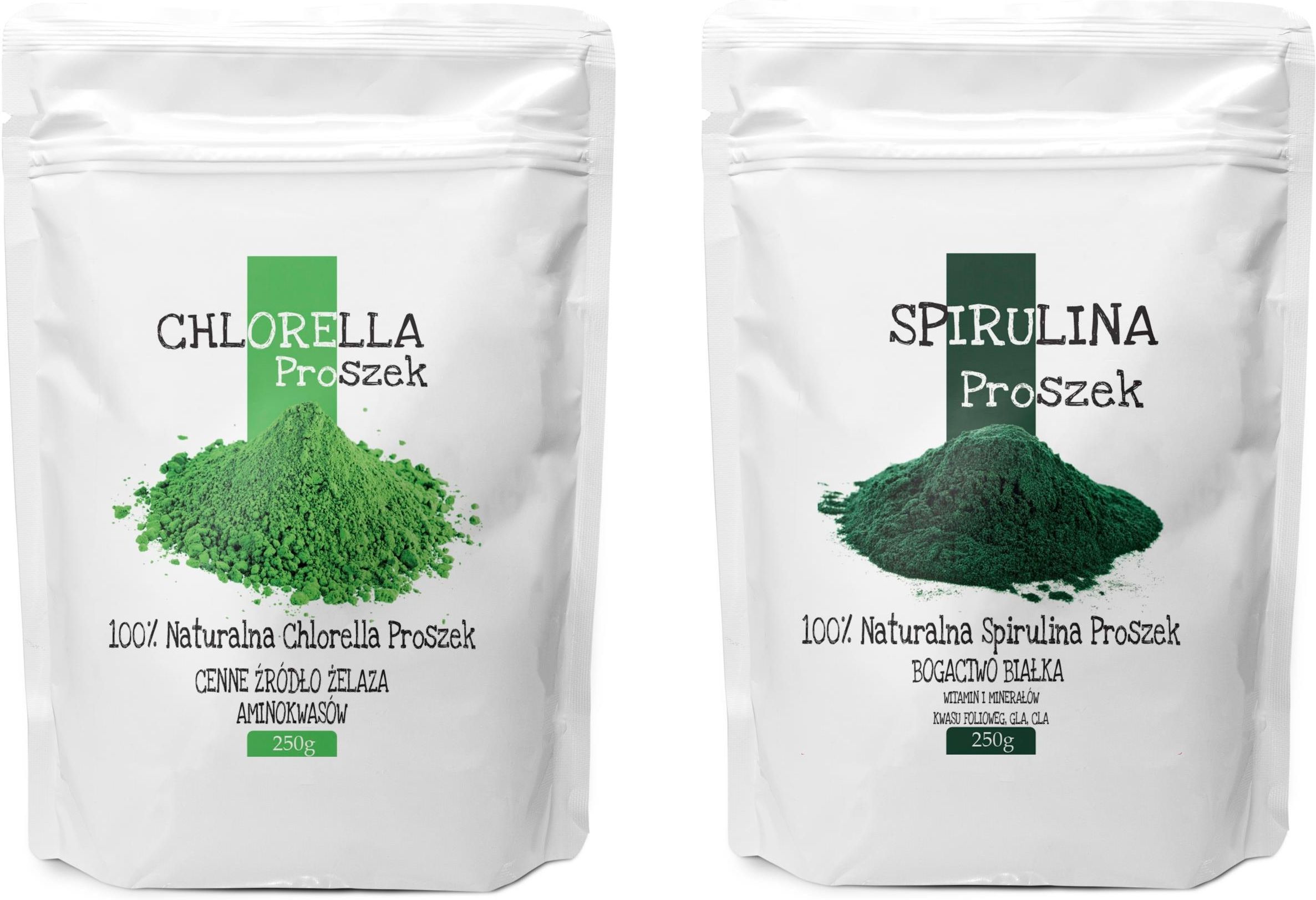 Preparat medycyny naturalnej Bioswena Spirulina i Chlorella proszek