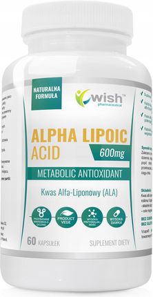 Kapsułki Wish Pharmaceutical Kwas Alfa Liponowy Ala 600mg 60 szt. 