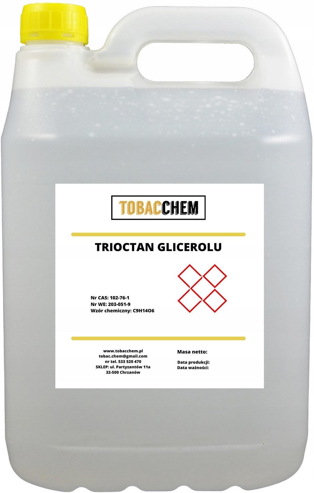Drobne akcesoria medyczne Kemikals Trioctan Glicerolu (Triacetyna) 5Kg