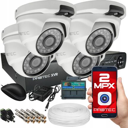 Protec Zestaw Do Monitoringu 4 Kamery Fullhd Obraz W Nocy (PRXVR04K2LBD)