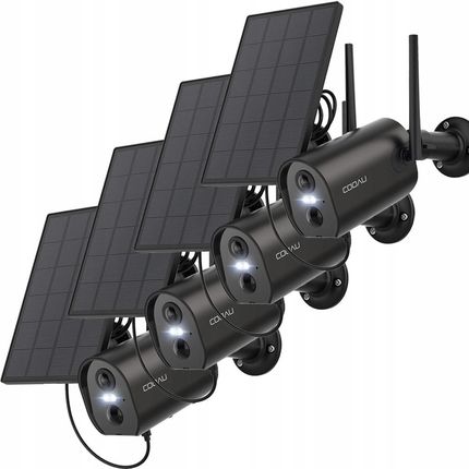 Kamera Zewnętrzna Solarna Wifi 2K 1296P Cooau 4szt.