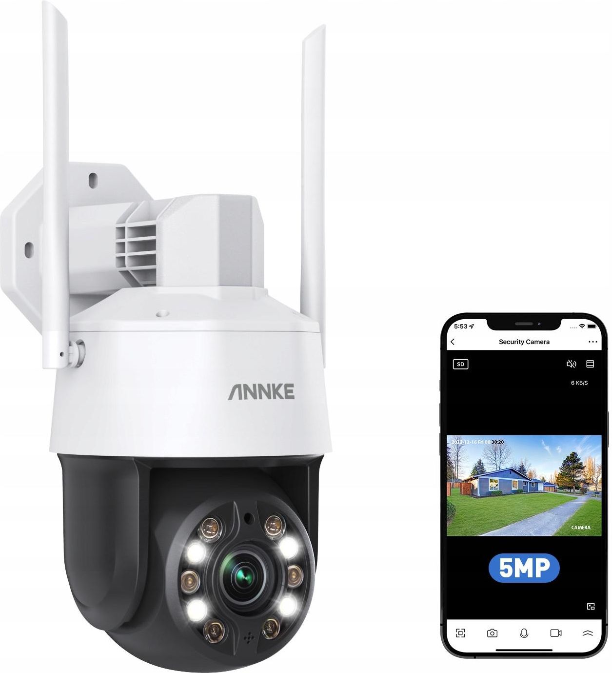 Kamera przemysłowa Annke 5Mp Poe Kamera Bezpieczeństwa Ptz Wifi (WZ500 ...