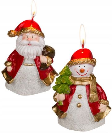 Świeczki Świece Świąteczne Mikołaj + Bałwanek