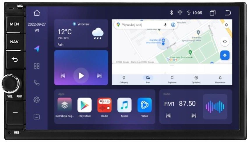 Radioodtwarzacz samochodowy Marsdev 2Din Android 6 Gb Dsp Carplay Lte ...
