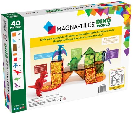 Magna-Tiles Dino World Klocki Magnetyczne 40El.