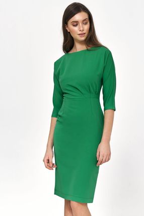 Sukienka Zielona sukienka z asymetrycznymi draperiami S218 Green - Nife