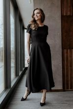 Wdzięczna sukienka maxi z krótkim rękawem (Czarny, M) - zdjęcie 1