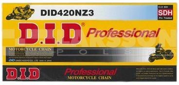 Catena DID Made In Japan Catena Moto DID 420 D, 140 Maglie, Chiusura A Clip - Per Moto, Standard Economica, Nera