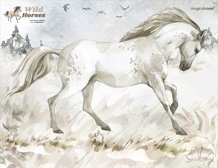 Naklejka na ścianę - biały koń - MagicalRoom®