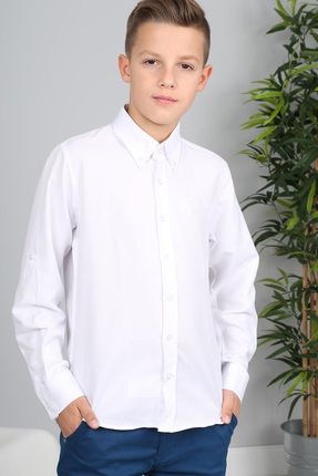Biała Gładka Koszula NDZ3801