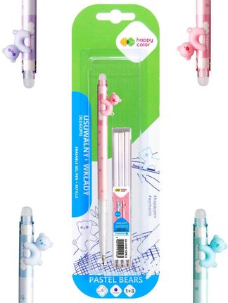 Gdd Grupa Dystrybucyjna Daccar Długopis Wymazywalny Wkłady Pastel Bears Blister Happy Color