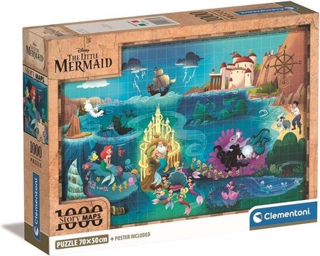 Clementoni Puzzle Compact Disney Maps Little Mermaid 1000El.