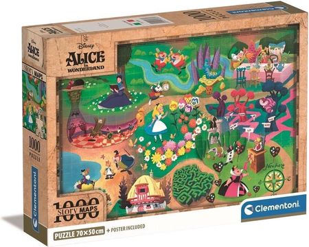 Clementoni Puzzle Compact Disney Maps Alice 1000El.