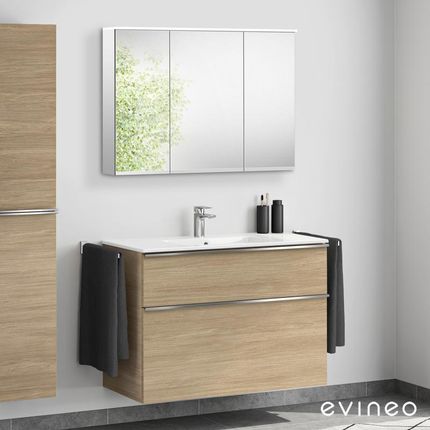 Duravit ME by Starck umywalka z szafką pod umywalkę ineo4 z uchwytem i szafką z lustrem 23361000001+BE0267OA+BEA003MI