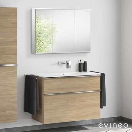 Duravit ME by Starck umywalka z szafką pod umywalkę ineo4 z uchwytem i szafką z lustrem 23361032601+BE0267OA+BEA003MI