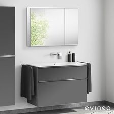 Duravit ME by Starck umywalka z szafką pod umywalkę ineo4 z uchwytem i szafką z lustrem 23361032601+BE0267AN+BEA003MI