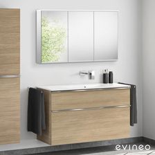 Duravit ME by Starck umywalka z szafką pod umywalkę ineo4 z uchwytem i szafką z lustrem 23361200601+BE0268OA+BEA004MI