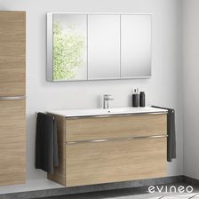 Duravit ME by Starck umywalka z szafką pod umywalkę ineo4 z uchwytem i szafką z lustrem 2336123200+BE0268OA+BEA004MI