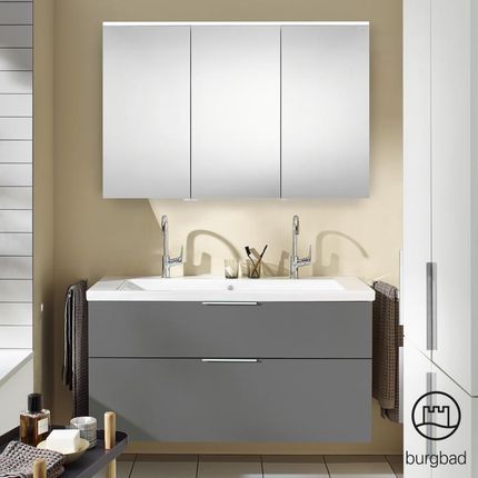 Burgbad Eqio zestaw mebli łazienkowych 4 umywalka z szafką pod umywalkę i szafka z lustrem SFAO123LF2010C0001G0146