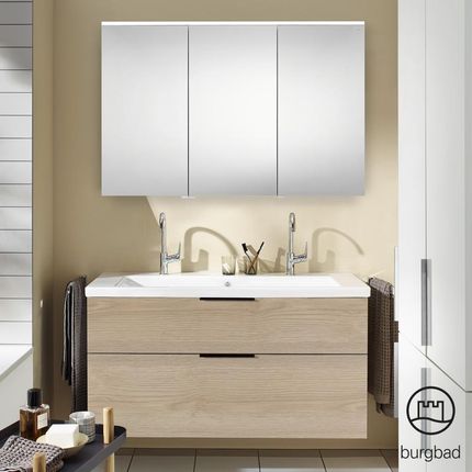Burgbad Eqio zestaw mebli łazienkowych 4 umywalka z szafką pod umywalkę i szafka z lustrem SFAO123LF3180C0001G0200