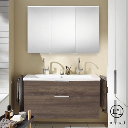 Burgbad Eqio zestaw mebli łazienkowych 4 umywalka z szafką pod umywalkę i szafka z lustrem SFAO123RF2012C0001G0146