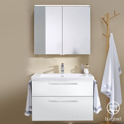 Burgbad Eqio zestaw mebli łazienkowych 1 umywalka z szafką pod umywalkę i szafka z lustrem SFAN093F2009C0001P95
