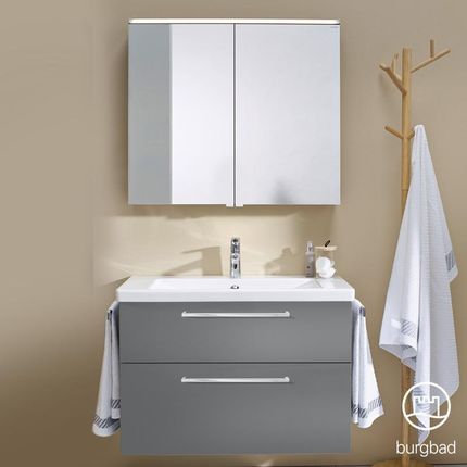 Burgbad Eqio zestaw mebli łazienkowych 1 umywalka z szafką pod umywalkę i szafka z lustrem SFAN093F2010C0001P95