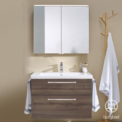 Burgbad Eqio zestaw mebli łazienkowych 1 umywalka z szafką pod umywalkę i szafka z lustrem SFAN093F2012C0001P95