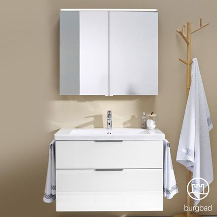Burgbad Eqio zestaw mebli łazienkowych 1 umywalka z szafką pod umywalkę i szafka z lustrem SFAN093F2009C0001G0146