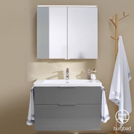 Burgbad Eqio zestaw mebli łazienkowych 1 umywalka z szafką pod umywalkę i szafka z lustrem SFAN093F2010C0001G0146