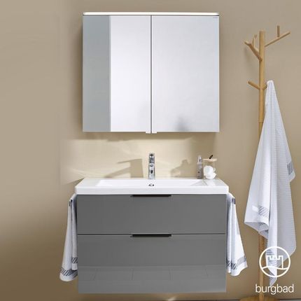 Burgbad Eqio zestaw mebli łazienkowych 1 umywalka z szafką pod umywalkę i szafka z lustrem SFAN093F2010C0001G0200